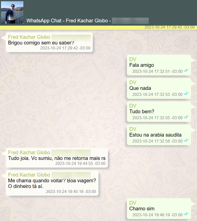 'Amigo', 'olhava pra bunda' e 'guerra na Ucrânia': veja mensagens entre Vorcaro e diretor demitido da Globo