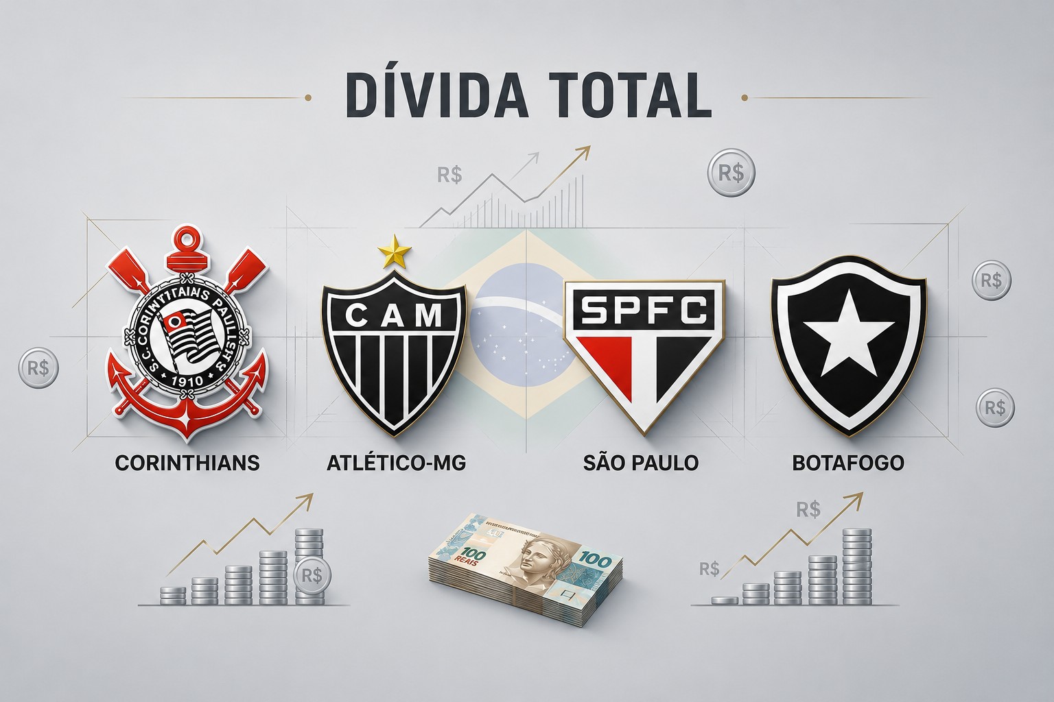 Agência de Fair Play cria painel com dados sobre dívida de clubes; veja ranking dos maiores devedores
